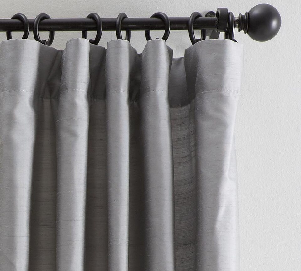Dupioni Silk Curtain Platinum Grey Pottery Barn Australia